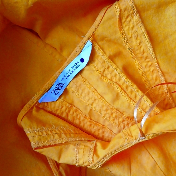 Zara Women's Orange Cotton Plopin Midi Dress. Size S - Picture 13 of 17